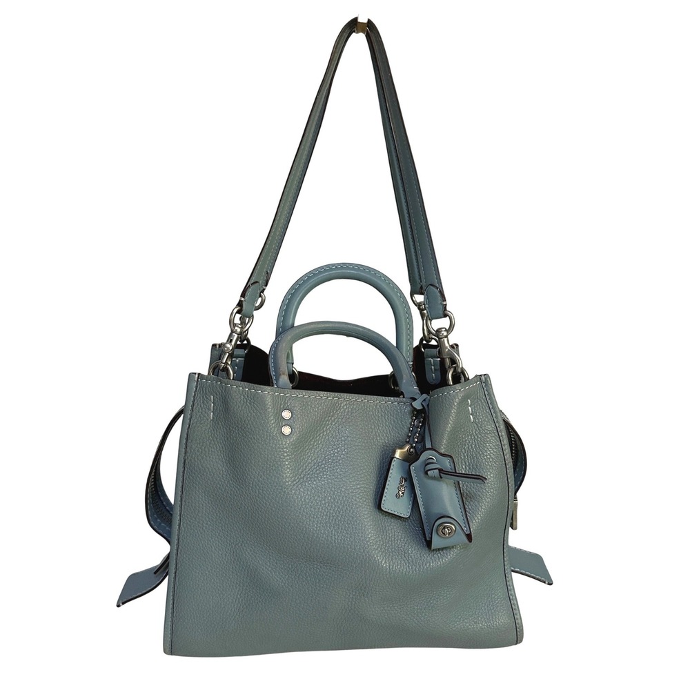 COACH 1941 Rogue 31 Slate Blue Glovetanned Pebble Leather Satchel Bag 38124 - Picture 3 of 16